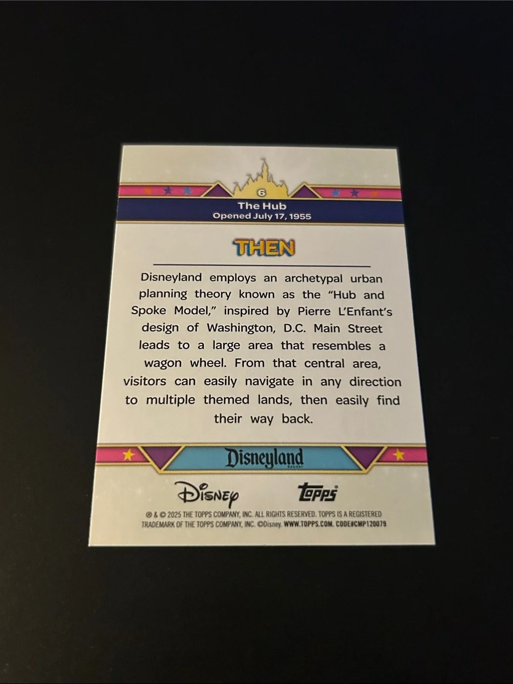 Topps Disneyland 70 The Hub Card - Holographic Rainbow Frame - Picture 2 of 2